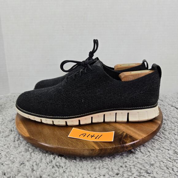 Cole Haan Mens 11M ZeroGrand Stitchlite Wool Knit Black Casual Daily Oxford main image 8